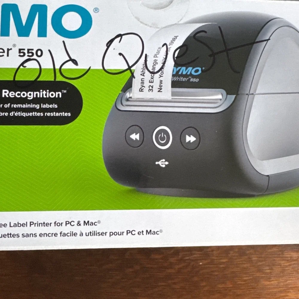 DYMO LabelWriter 550 Direct Thermal Label Printer Black Silver USB 2112552